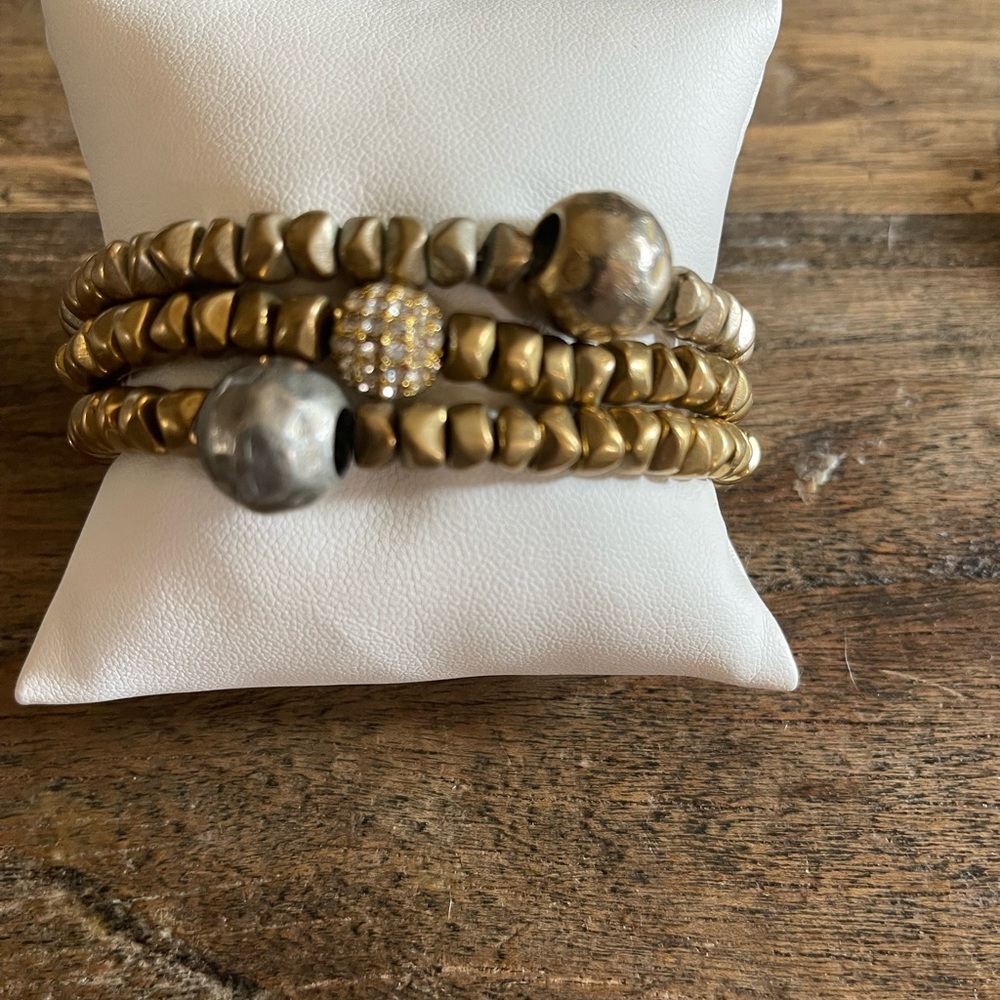 Gold beaded bracelets